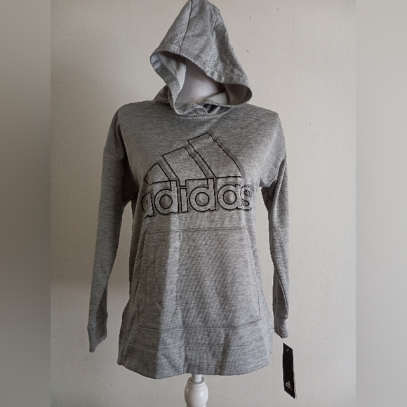 Hooded Sweater Adidas gray color Size LG 14 $22 - Picture 1 of 14